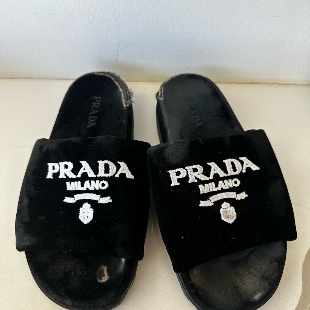 Prada Black Slides